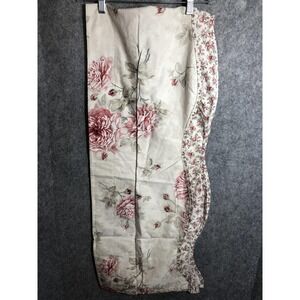 Waverly Norfolk Swag Valance Pair Of 2 Cream Rose Floral Country Cotton Shabby